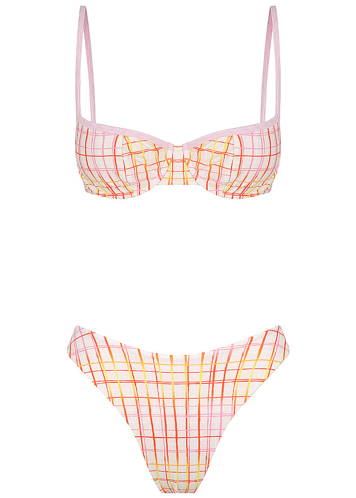 Tessa Swim Set - Pink Plaid